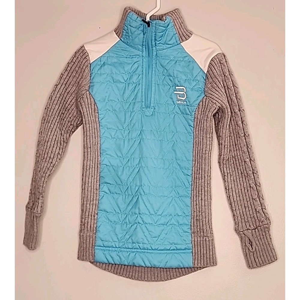 Bjorn DAEHLIE 1/4 Zip Cross Country COMFY Sweater Pullover Gray Blue Junior 128